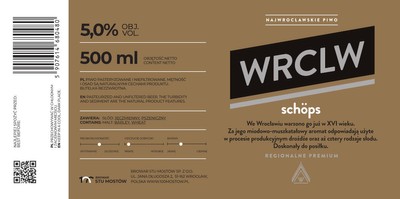 WRCLW: Schops - etykieta 85 x 175 mm