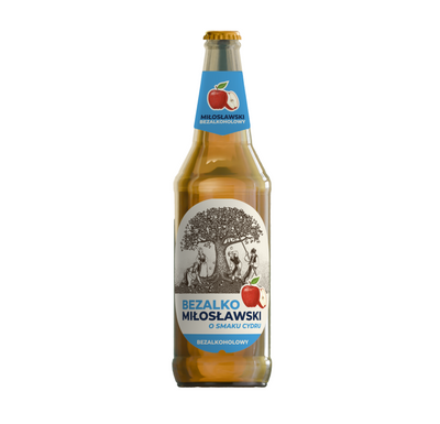 Miłosław: Bezalko Miłosławski o smaku Cydru  - butelka 500 ml