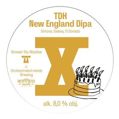 Browar Stu Mostów x Orchestrated Minds Brewing: 10th Anniversary TDH New England Dipa - KEG 20L typ A