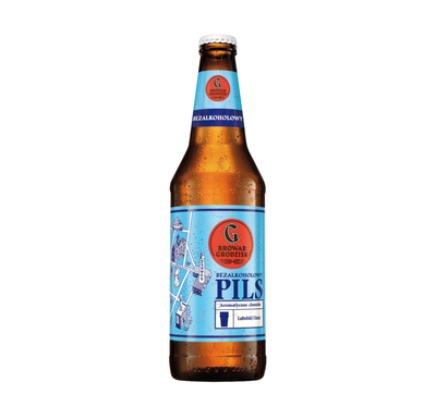 Browar Grodzisk: Grodziskie Pils Bezalkoholowy - butelka 500 ml 