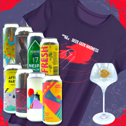 Beer Geek Madness 2022: Zestaw zagraniczny (8 sztuk) + szkło premium + koszulka