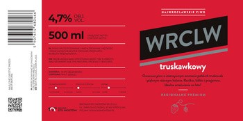 WRCLW: Truskawkowy - etykieta 85 x 175 mm